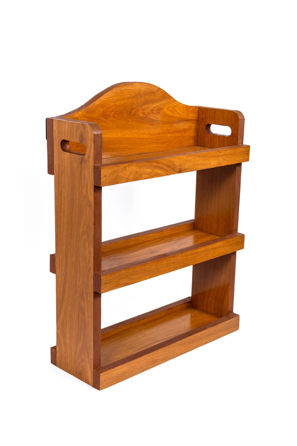 Empty wooden kitchen organizer rack